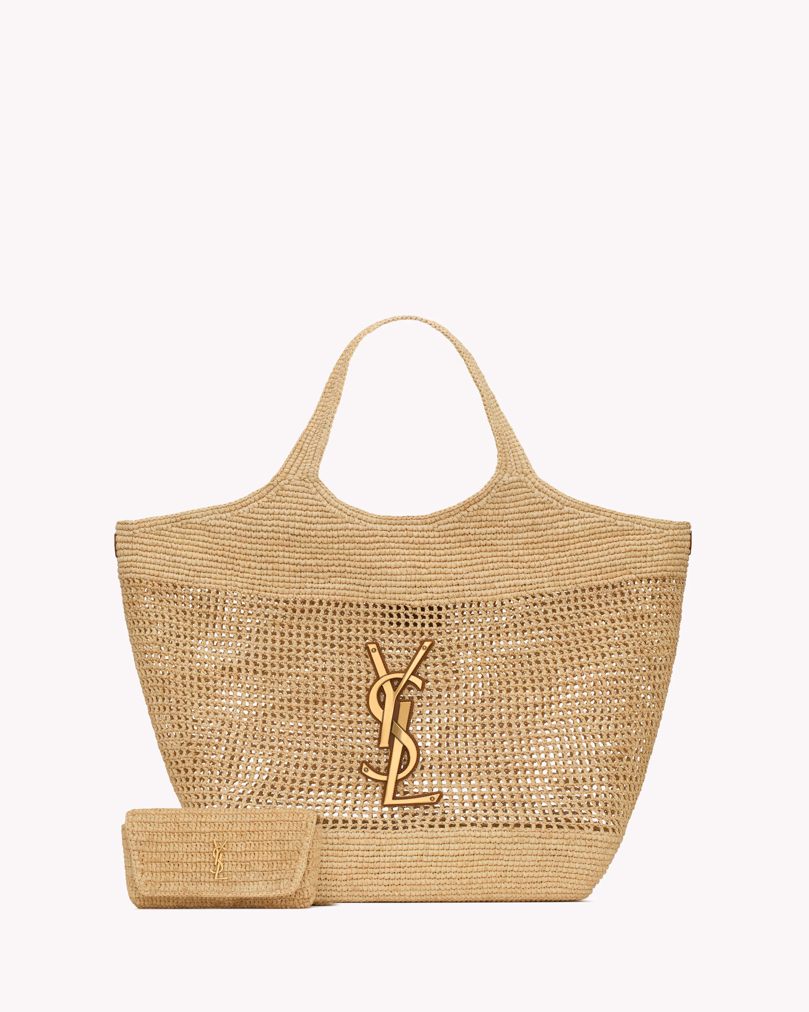 YSL Bolsa Icare em Rafia 