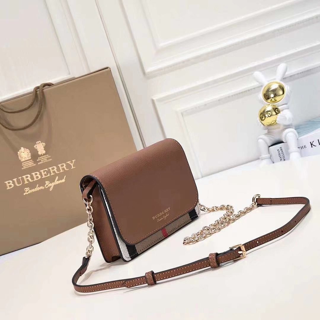 Burberry Hampshire Check Flap Crossbody Bag 2