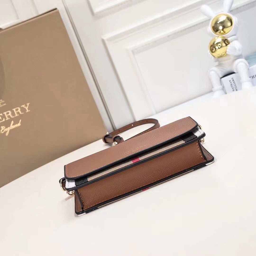Burberry Hampshire Check Flap Crossbody Bag 4