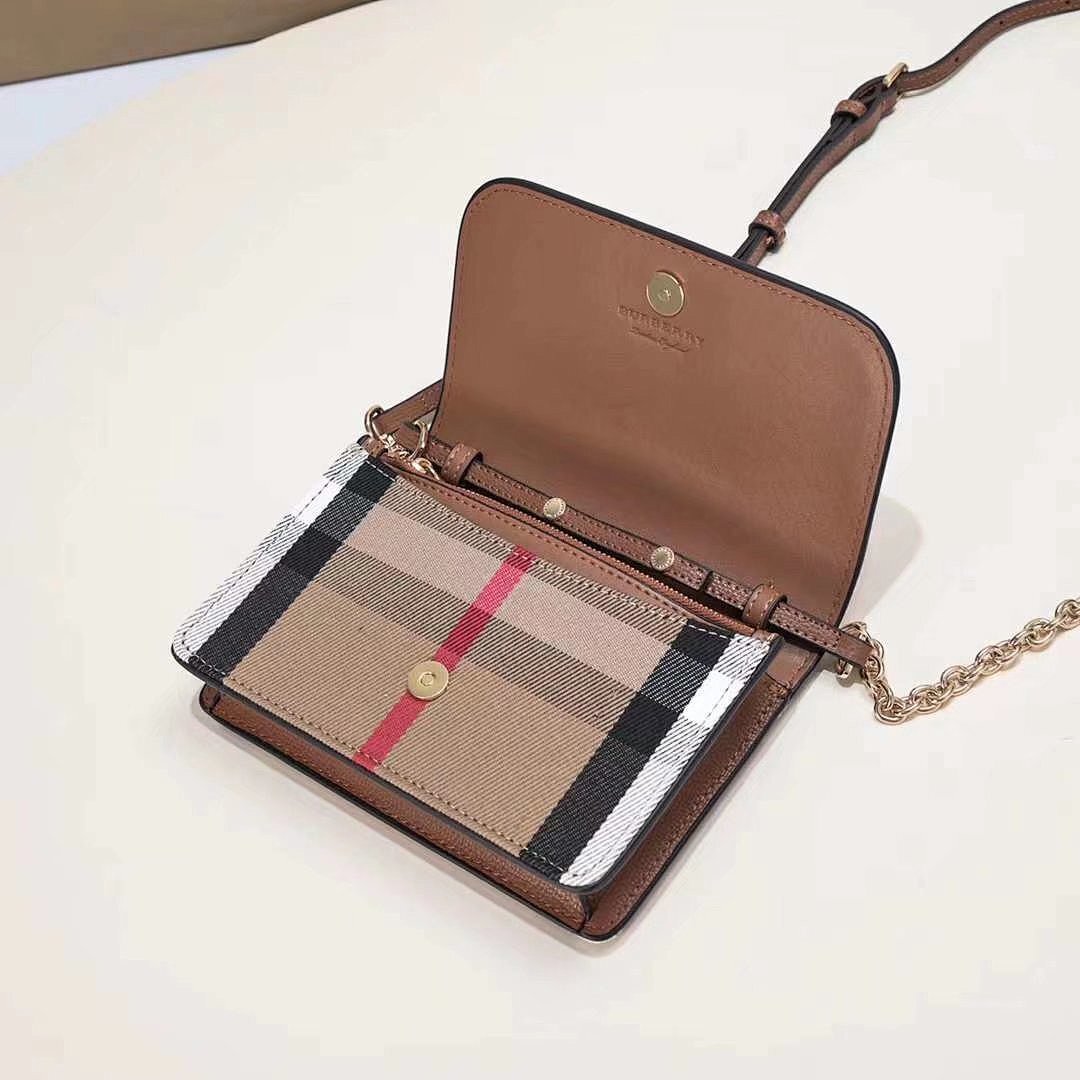 Burberry Hampshire Check Flap Crossbody Bag 6