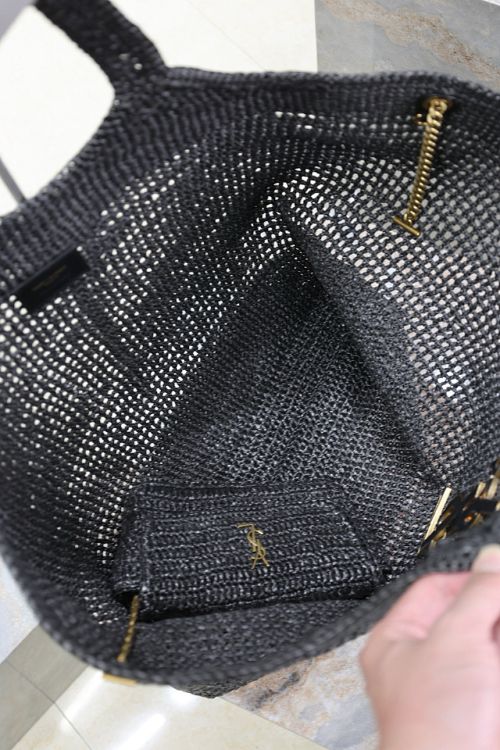 YSL Bolsa Icare em Rafia  4