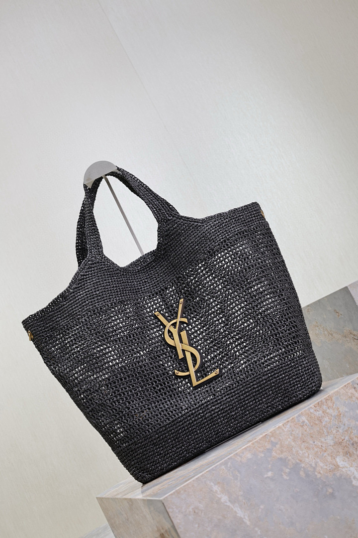 YSL Bolsa Icare em Rafia  5