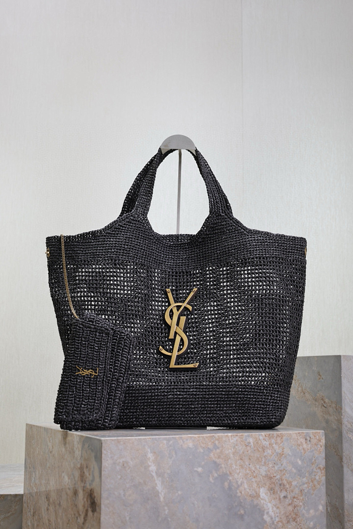 YSL Bolsa Icare em Rafia  6