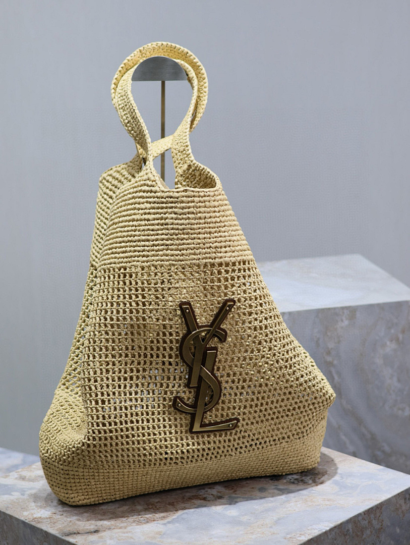 YSL Bolsa Icare em Rafia  7