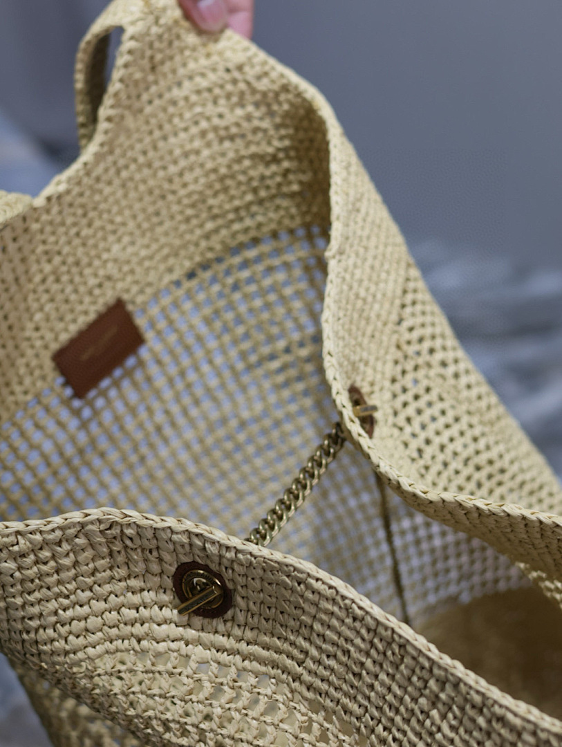 YSL Bolsa Icare em Rafia  8